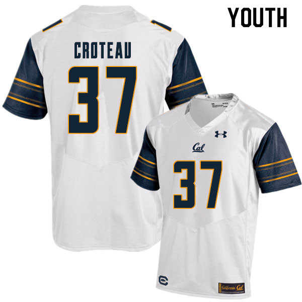 Youth #37 Braxten Croteau Cal Bears College Football Jerseys Sale-White